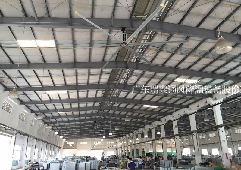 瑞泰風工廠車間用大型工業吊扇，大型廠房應用案例